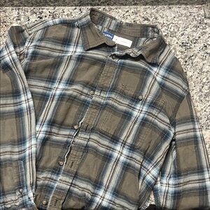 Old Navy Blue and Green Plaid Shirt